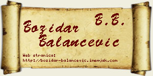 Božidar Balančević vizit kartica